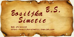 Bosiljka Simetić vizit kartica